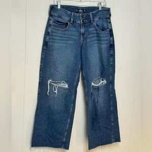 Hollister Women’s Low Rise Vintage Baggy Cotton Blend Dark Wash Jeans Size 30/30